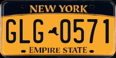 NY license plate GLG0571