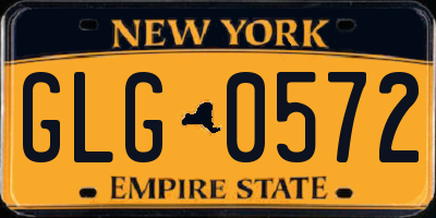NY license plate GLG0572