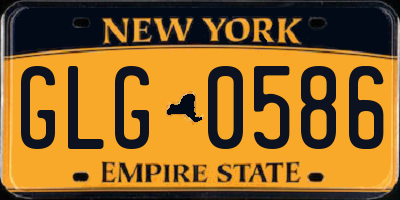 NY license plate GLG0586