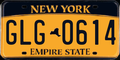 NY license plate GLG0614