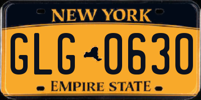 NY license plate GLG0630