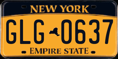 NY license plate GLG0637