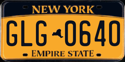 NY license plate GLG0640