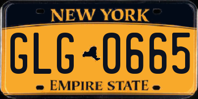 NY license plate GLG0665