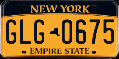 NY license plate GLG0675