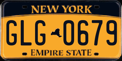 NY license plate GLG0679