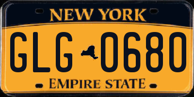 NY license plate GLG0680