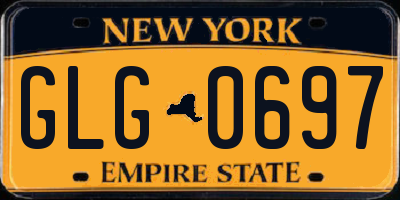 NY license plate GLG0697