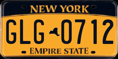 NY license plate GLG0712