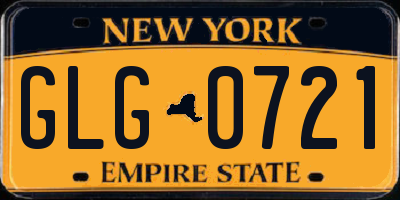 NY license plate GLG0721