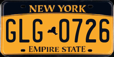 NY license plate GLG0726
