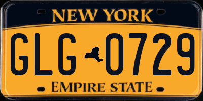 NY license plate GLG0729