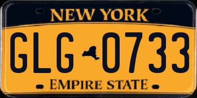 NY license plate GLG0733