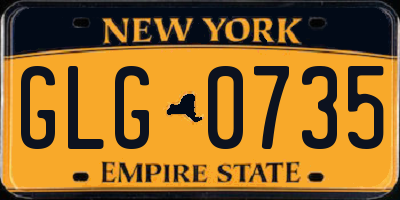 NY license plate GLG0735
