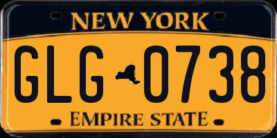 NY license plate GLG0738