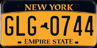 NY license plate GLG0744