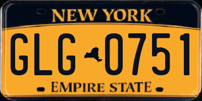 NY license plate GLG0751