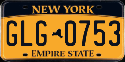 NY license plate GLG0753