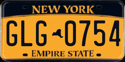 NY license plate GLG0754