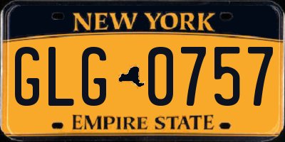 NY license plate GLG0757