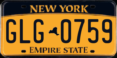 NY license plate GLG0759