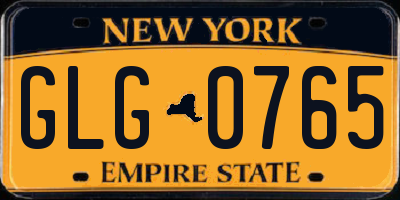 NY license plate GLG0765