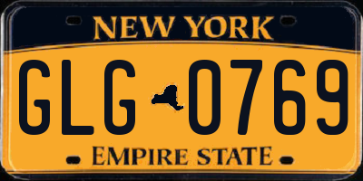 NY license plate GLG0769