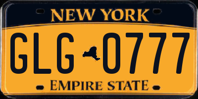 NY license plate GLG0777