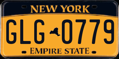 NY license plate GLG0779