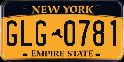 NY license plate GLG0781