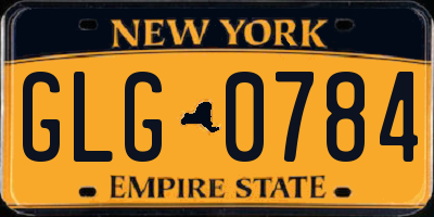 NY license plate GLG0784