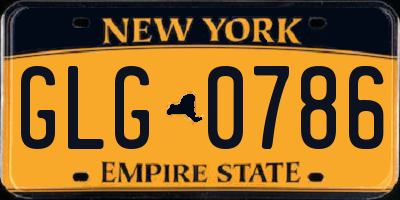 NY license plate GLG0786