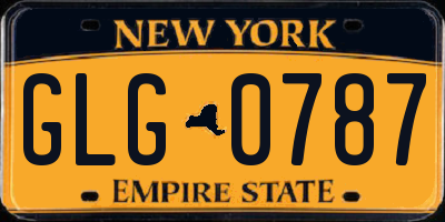 NY license plate GLG0787
