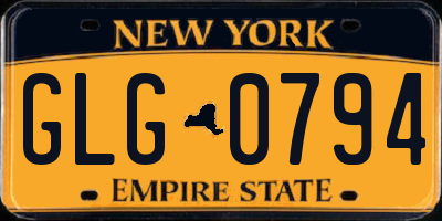 NY license plate GLG0794
