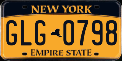 NY license plate GLG0798