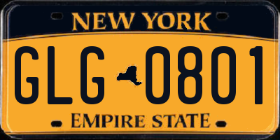 NY license plate GLG0801