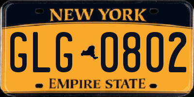 NY license plate GLG0802