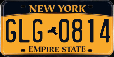 NY license plate GLG0814