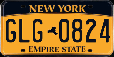 NY license plate GLG0824