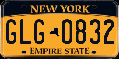 NY license plate GLG0832