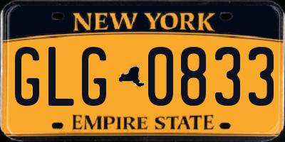NY license plate GLG0833