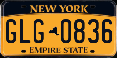 NY license plate GLG0836