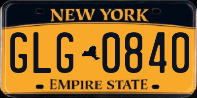 NY license plate GLG0840