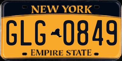 NY license plate GLG0849