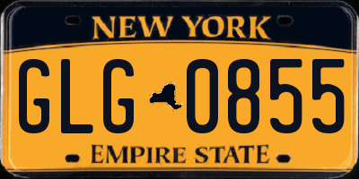 NY license plate GLG0855