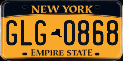 NY license plate GLG0868