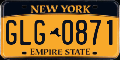 NY license plate GLG0871