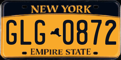 NY license plate GLG0872