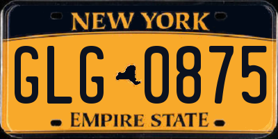 NY license plate GLG0875