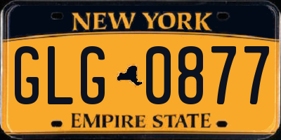 NY license plate GLG0877
